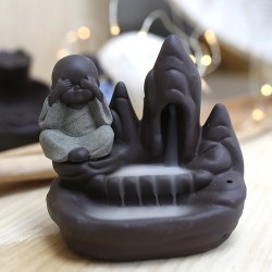 Quemador de incienso de reflujo fuente Monje Templo