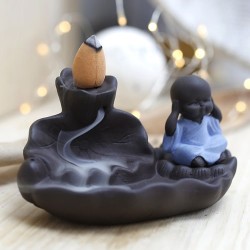 Quemador de incienso de reflujo fuente Monje