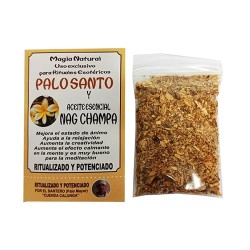 Palo Santo ritualizado con aceite esencial de Nag Champa