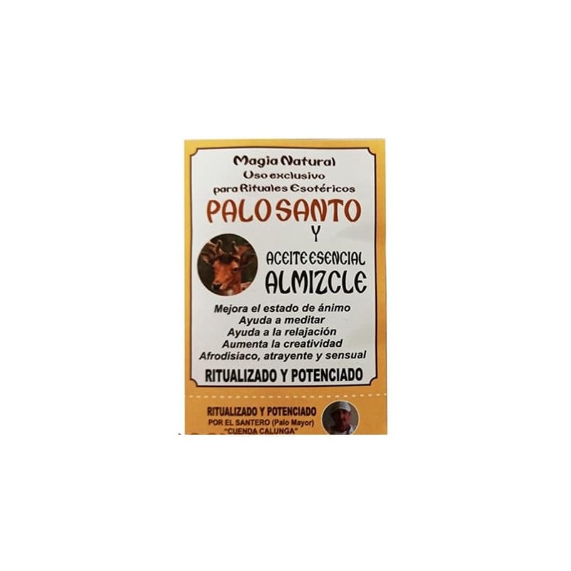 Palo Santo ritualizado con aceite esencial de Almizcle