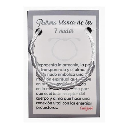 Pulsera 7 nudos blanca