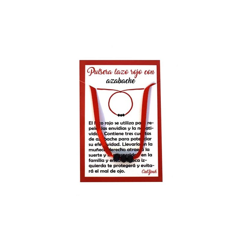 Pulsera lazo rojo con azabache
