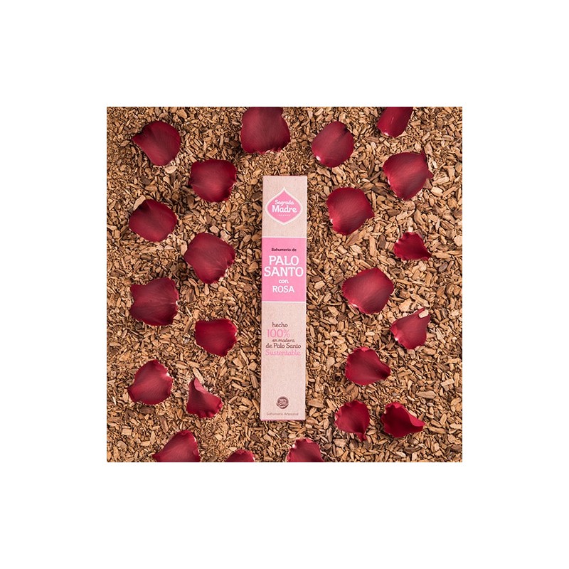 Incienso Palo Santo con Rosa Sagrada Madre