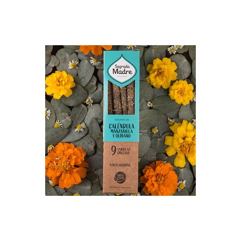 Incienso Hierbas Caléndula, Manzanilla y Olíbano Sagrada Madre