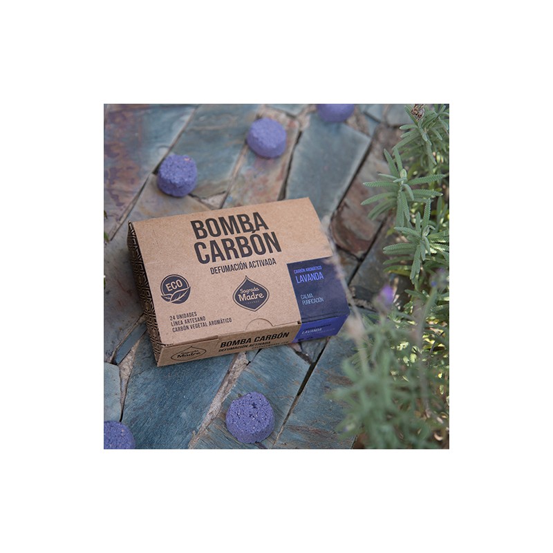Bomba de carbón defumación activada Lavanda 24 Sagrada Madre