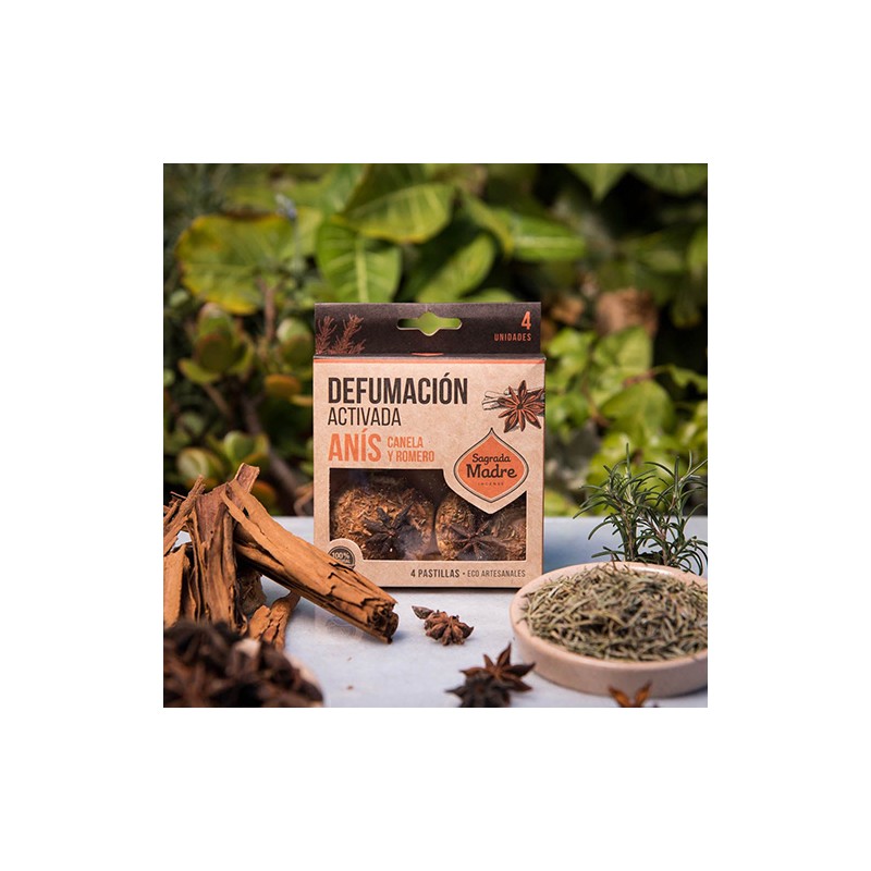 Pastilla defumación activada Anís, Canela y Romero Sagrada Madre