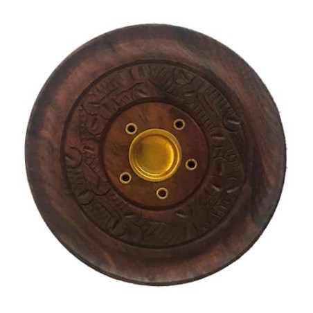Portaincienso circular de madera