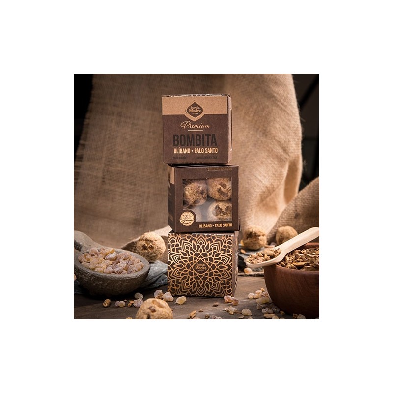 Bombita Premium defumación activada Olíbano - Palo Santo Sagrada Madre