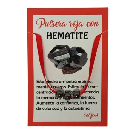 Pulsera roja con Hematite