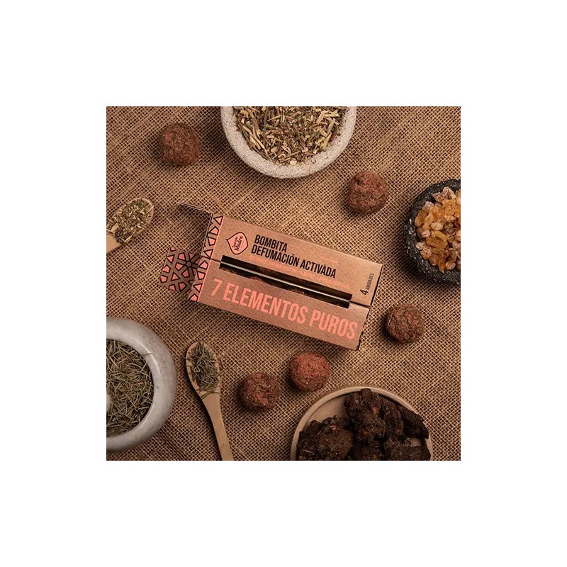 Bombita defumación activada  7 Elementos Puros X 4 Sagrada Madre