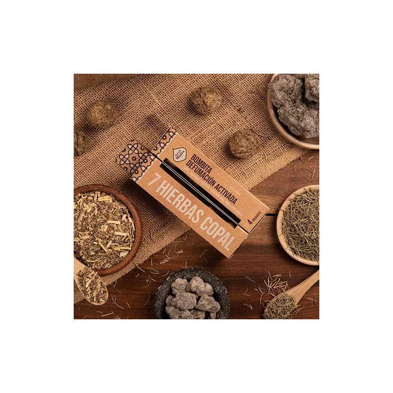 Bombita defumación activada  7 Hierbas - Copal X 4 Sagrada Madre