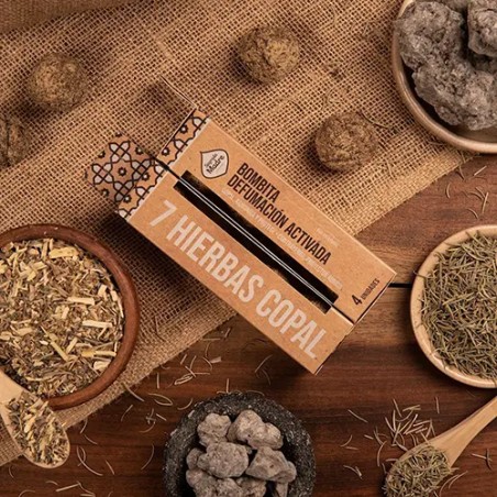 Bombita defumación activada  7 Hierbas - Copal X 4 Sagrada Madre