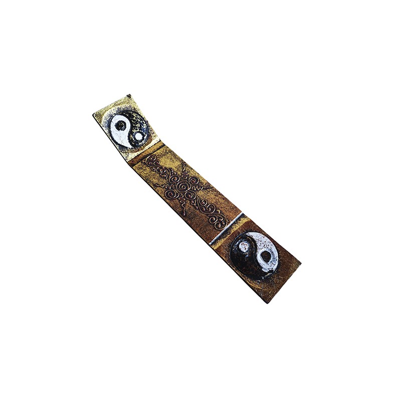 Tabla de quemar incienso Yin y Yang Dorado