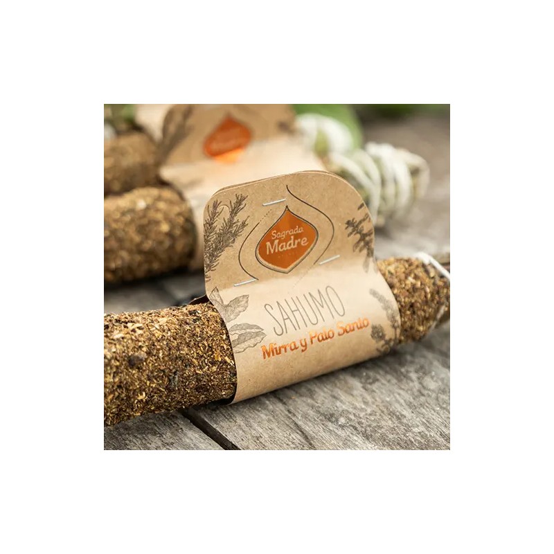 Sahumo Mirra con Palo Santo Sagrada Madre