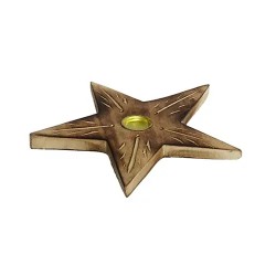 Portaincienso de estrella de madera