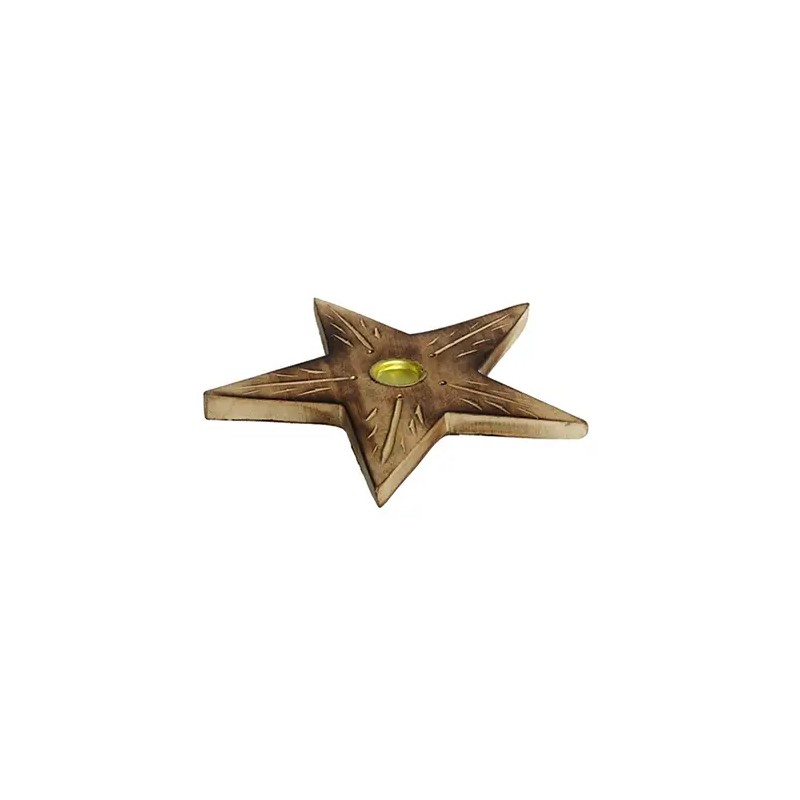 Portaincienso de estrella de madera