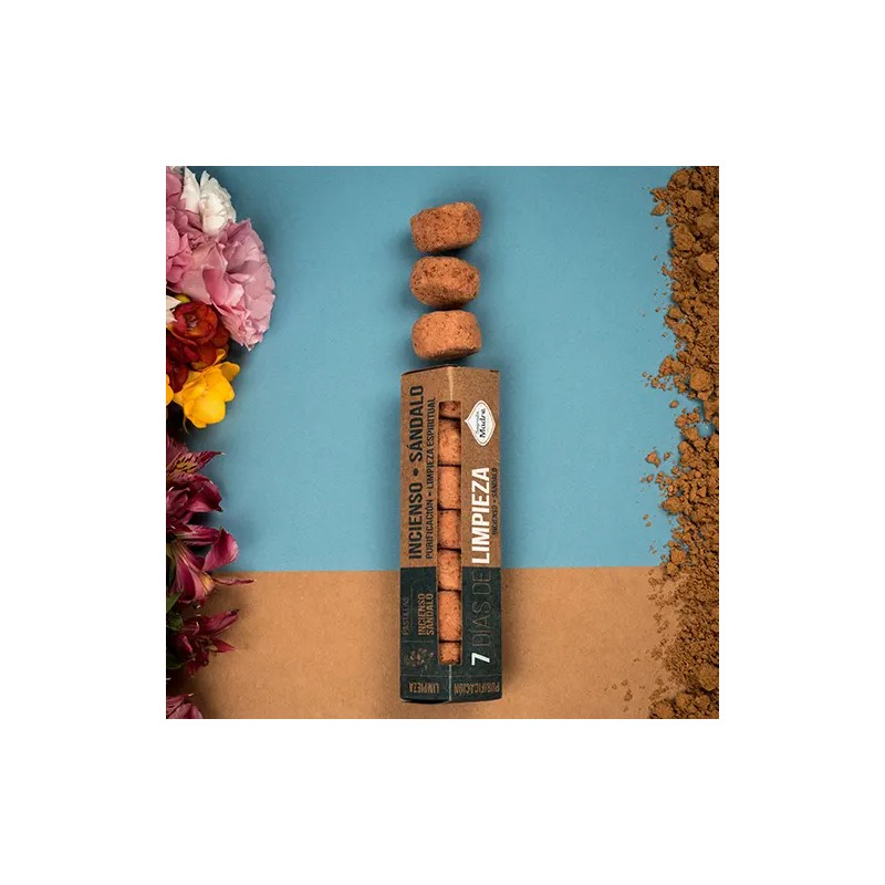 Pastilla defumación activada 7 Días de Limpieza Incienso Sándalo Sagrada Madre