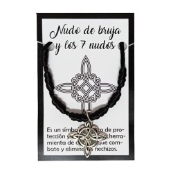 Pulsera Nudo de Bruja y 7 nudos negra