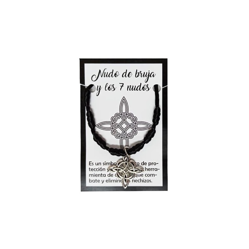 Pulsera Nudo de Bruja y 7 nudos negra