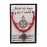 Pulsera Nudo de Bruja y 7 nudos roja