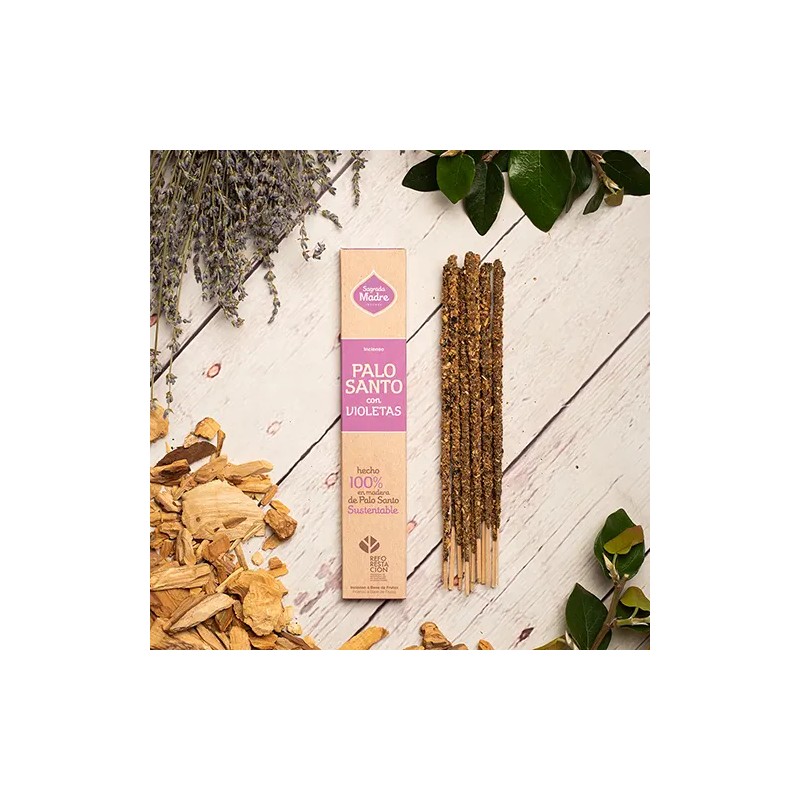 Incienso Palo Santo con Violetas Sagrada Madre