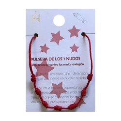 Pulsera 7 nudos roja económica