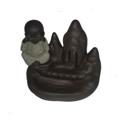 Quemador de incienso de reflujo fuente Monje Templo