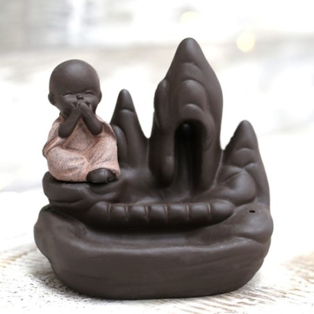 Quemador de incienso de reflujo fuente Monje Templo Silencio